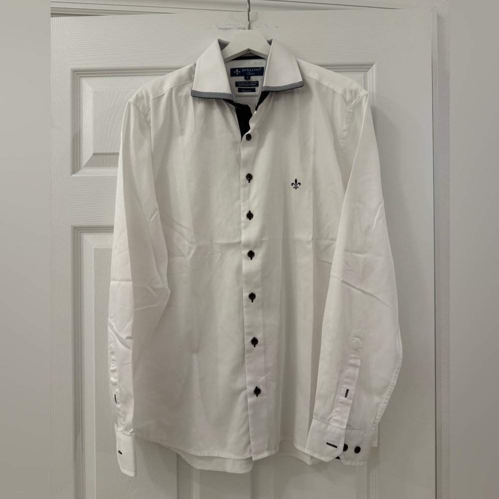 Dudalina White Dress Shirt Classic Tailored Design
